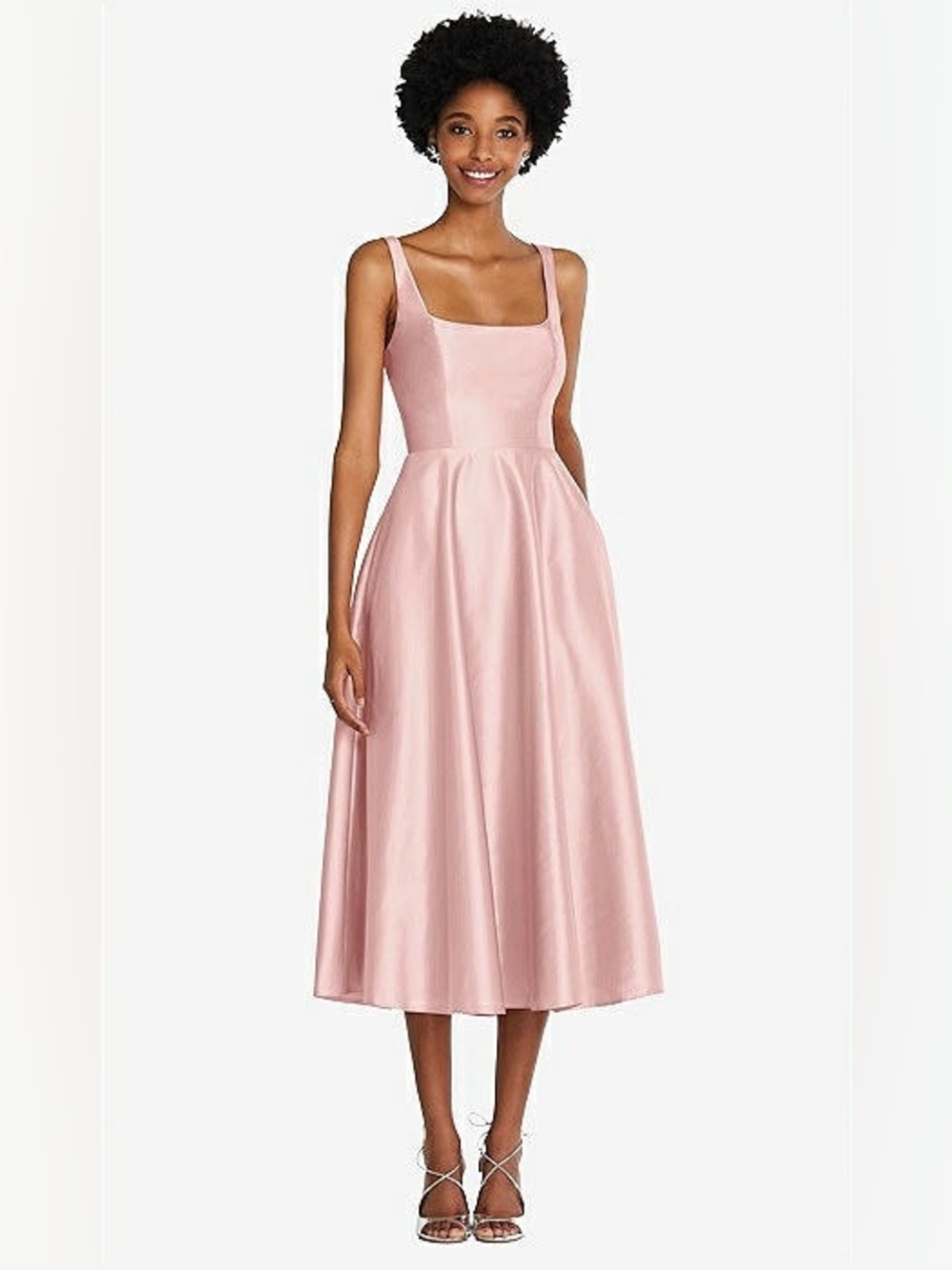 Women's Pink Satin A-Line Dress